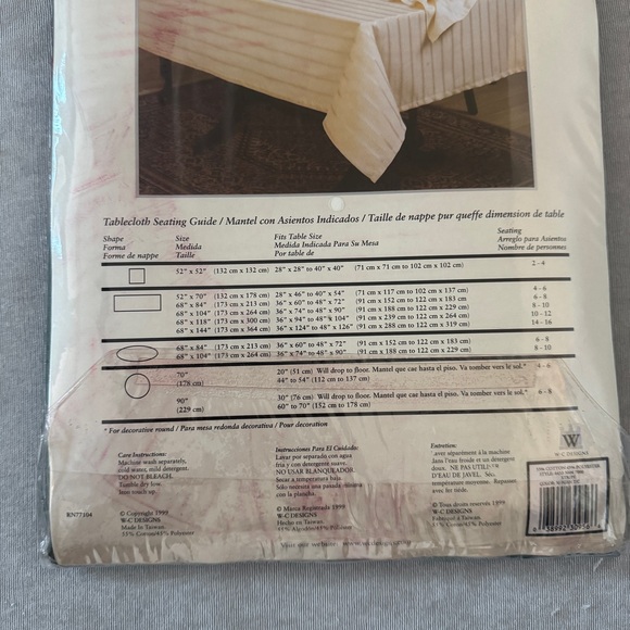 NWT! WC Designs Royal Palace Elite Tablecloth Stripe Green 70” Round - Picture 3 of 3